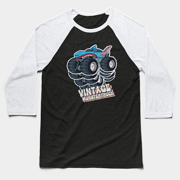 Vintage Monster Truck Baseball T-Shirt by Praizes